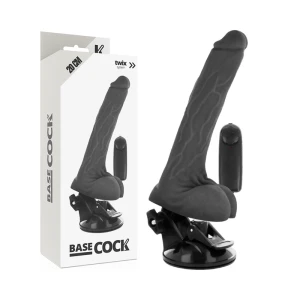 BASECOCK - REALISTYCZNY NATURALNY WIBRATOR ZDALNIE STEROWANY Z JADRAMI 20 CM -O- 4 CM